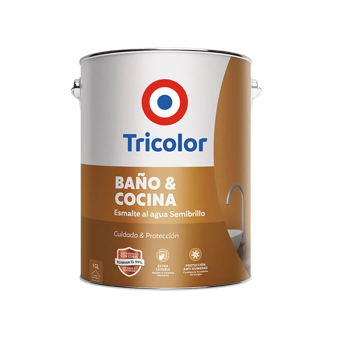 Esmalte Al Agua Semib. Baño Y Cocina Blanco Gl 1