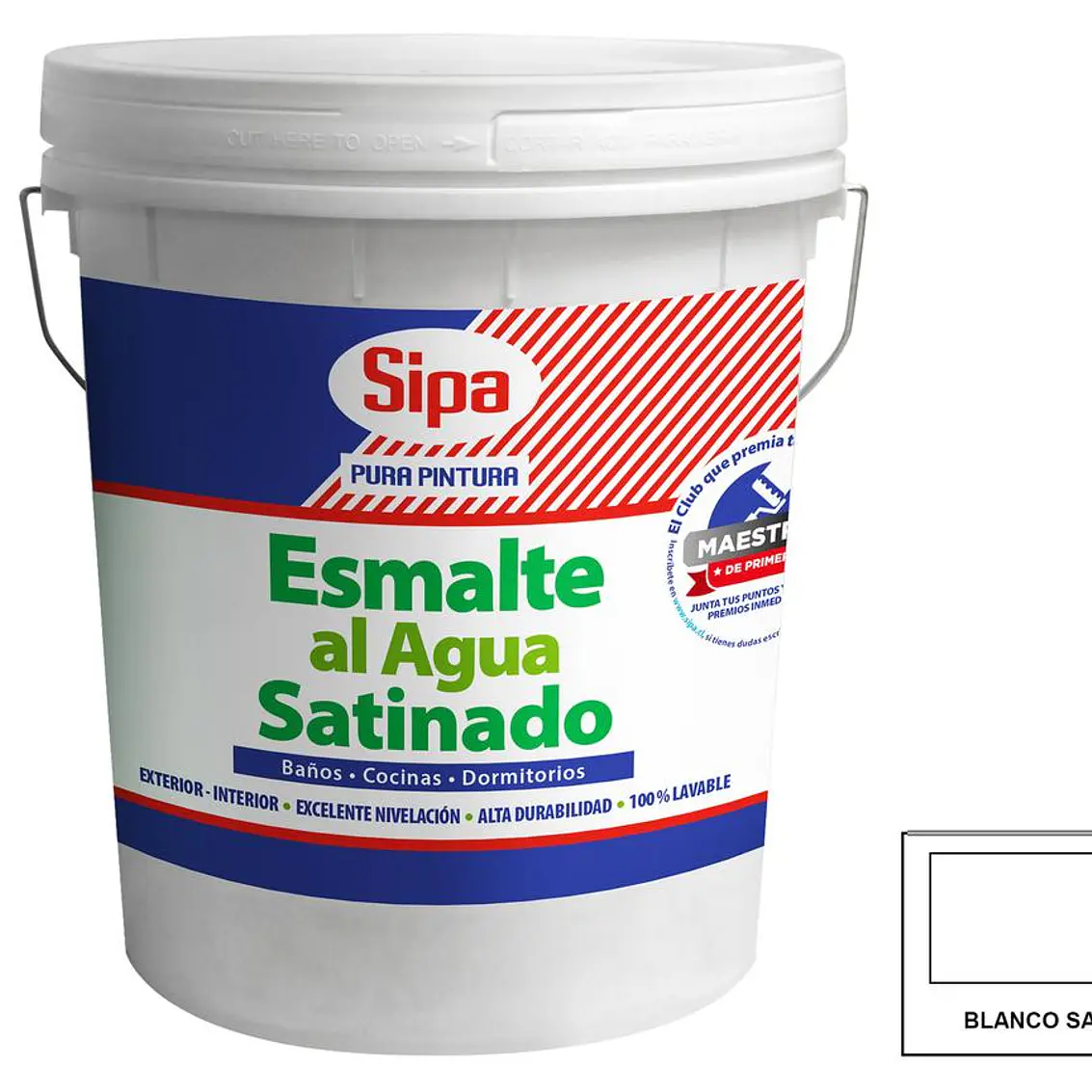 Esmalte Al Agua Sipa Satinado Blanco 4Gl [Sipa] 1
