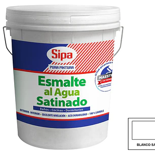 Esmalte Al Agua Sipa Satinado Blanco 4Gl [Sipa]