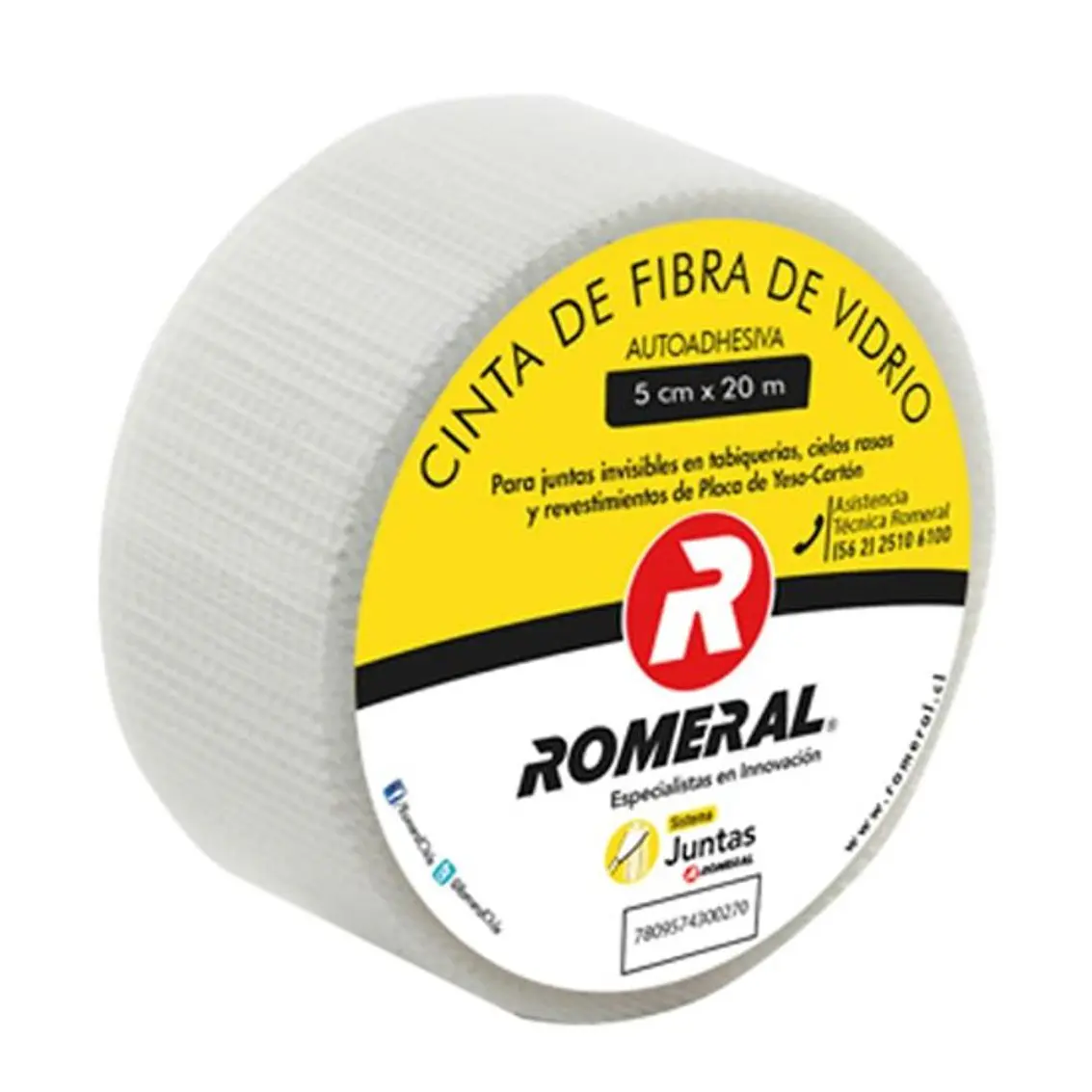 Cinta Fibra De Vidrio 5 Cms X 45 M. Romeral 1