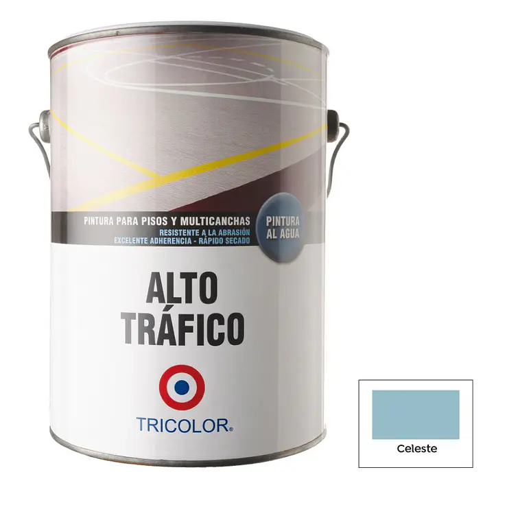 Pintura Tric. Alto Trafico Al Agua Celeste Gl. 1