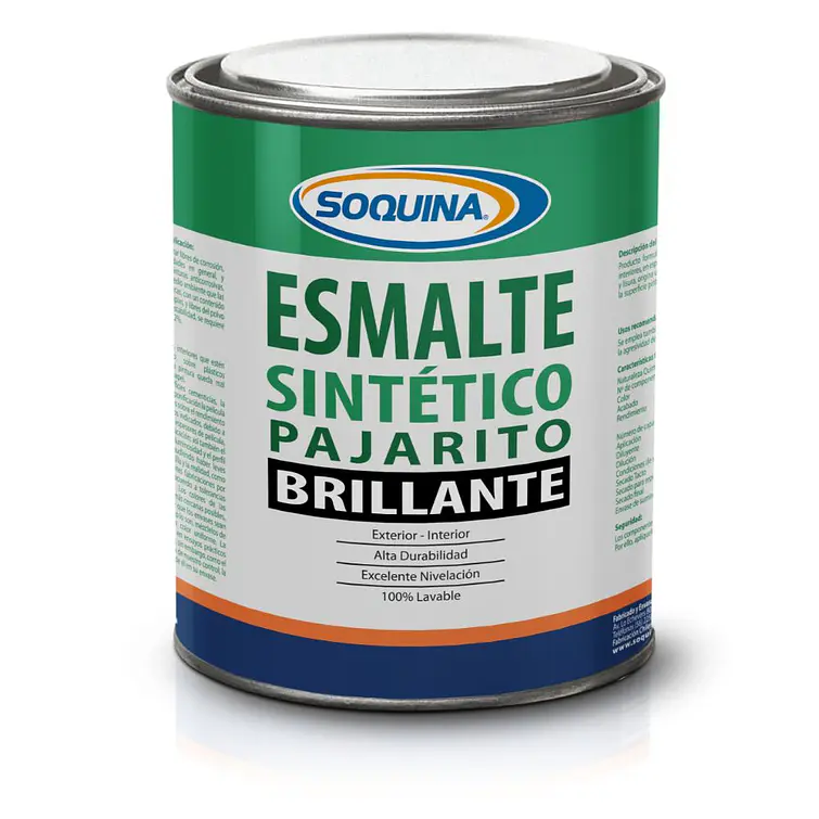 Esmalte Sintetico Pajarito 1/4 Gl. Negro Soquina 1