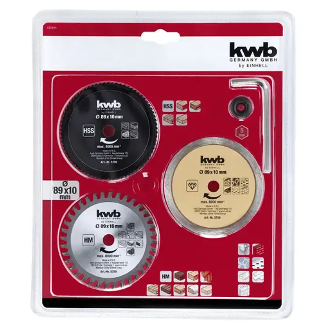 Kit Mini Hojas Sierra Circular Einhell 5-Ple 1