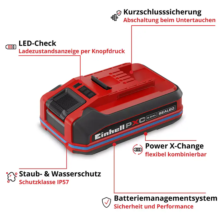 Bateria 3,0 Einhell Ahm Sealed Pxc Plus 2 3