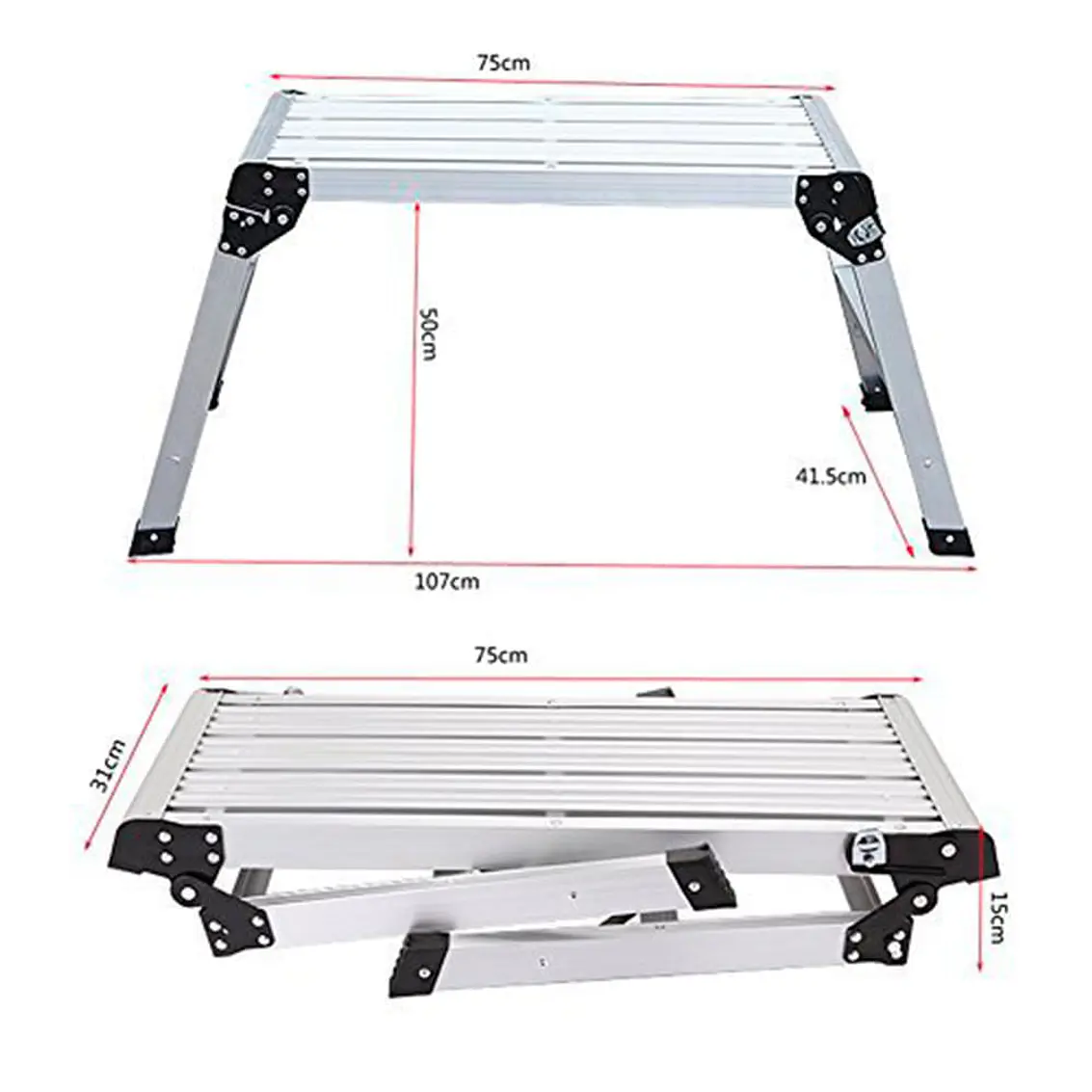 Escalera Plataforma Aluminio 76X50 Cm 2