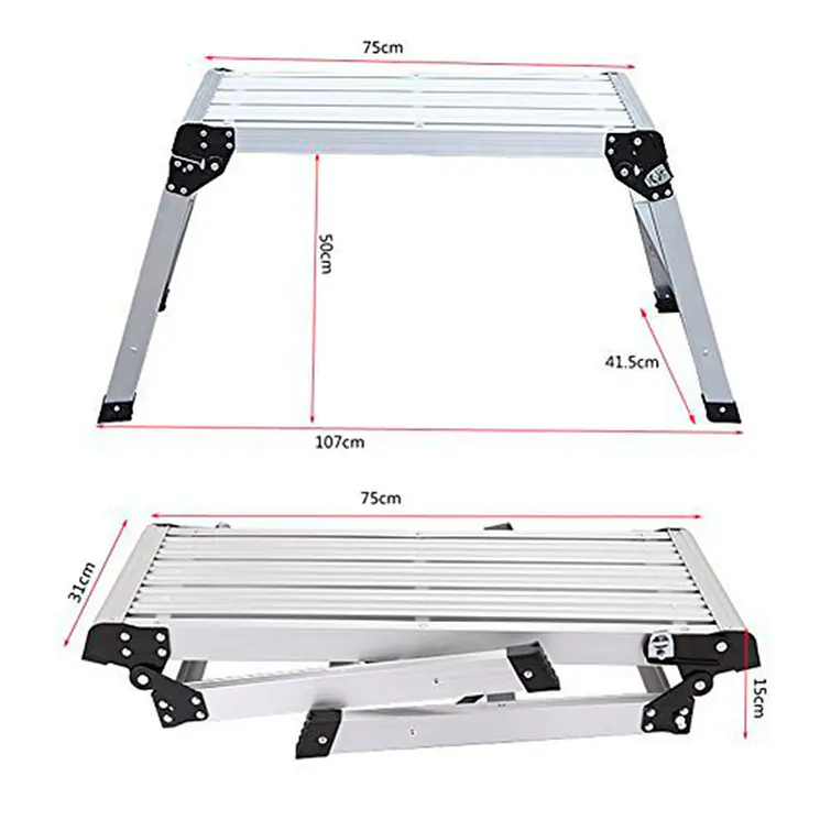 Escalera Plataforma Aluminio 76X50 Cm 2