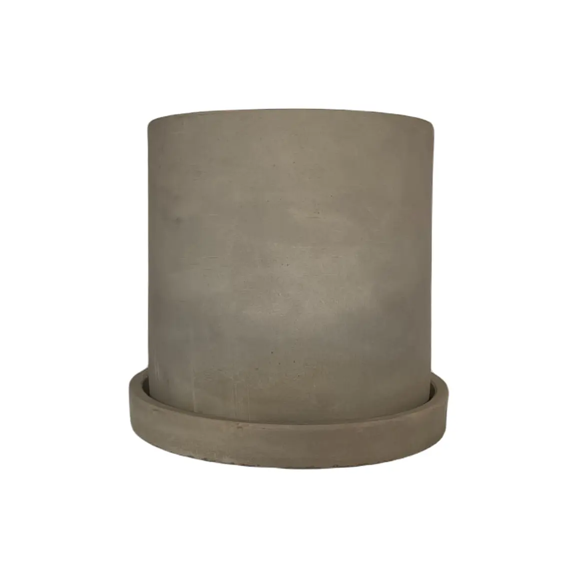 Macetero 15X15 Cilindro Cemento Con Plato 1