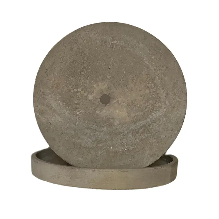 Macetero 18X18 Cilindro Cemento Con Plato 3