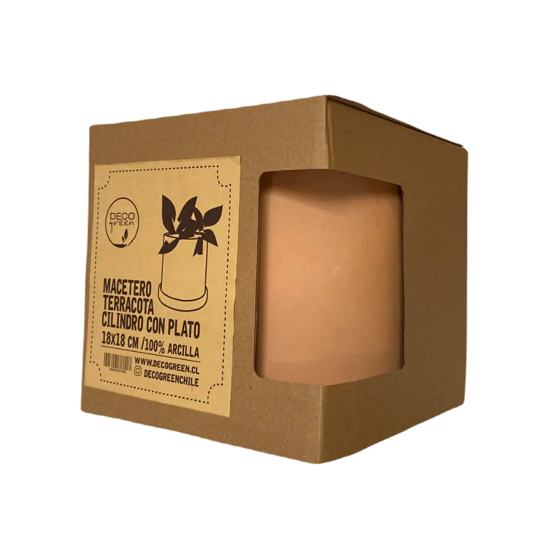 Macetero 18X18 Cilindro Terracota Con Plato 4