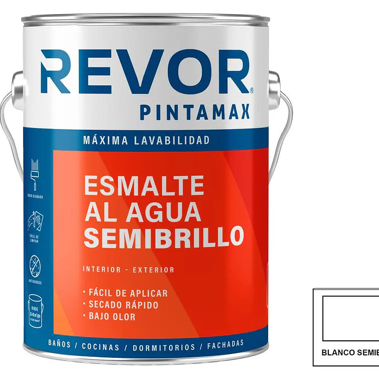 Esmalte Al Agua Semib. Gl Blanco Pintamax Revor 1