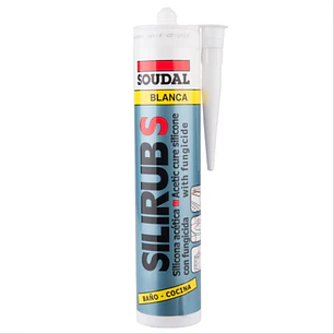 Silicona Acetica Blanca Silirub C/Fung. Baño Y Cocina