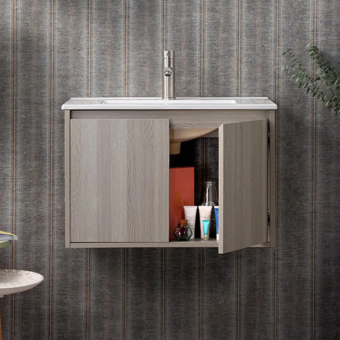 Kit Mueble Amelie Color Albayalde 60X46 + Cubierta 2