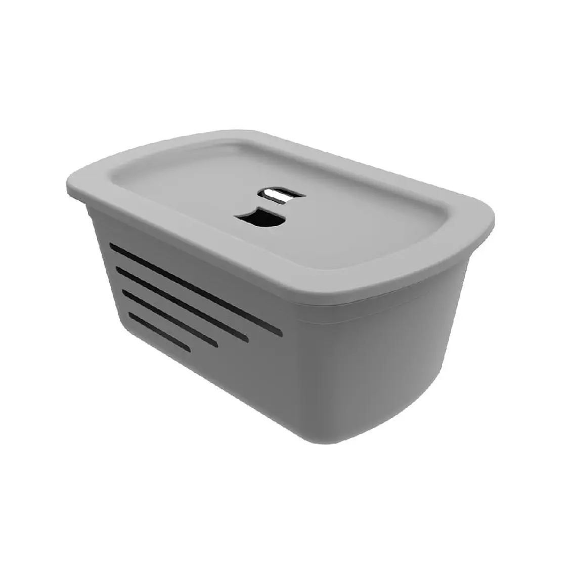 Canasta Organizadora 5L Gris Con Tapa 2
