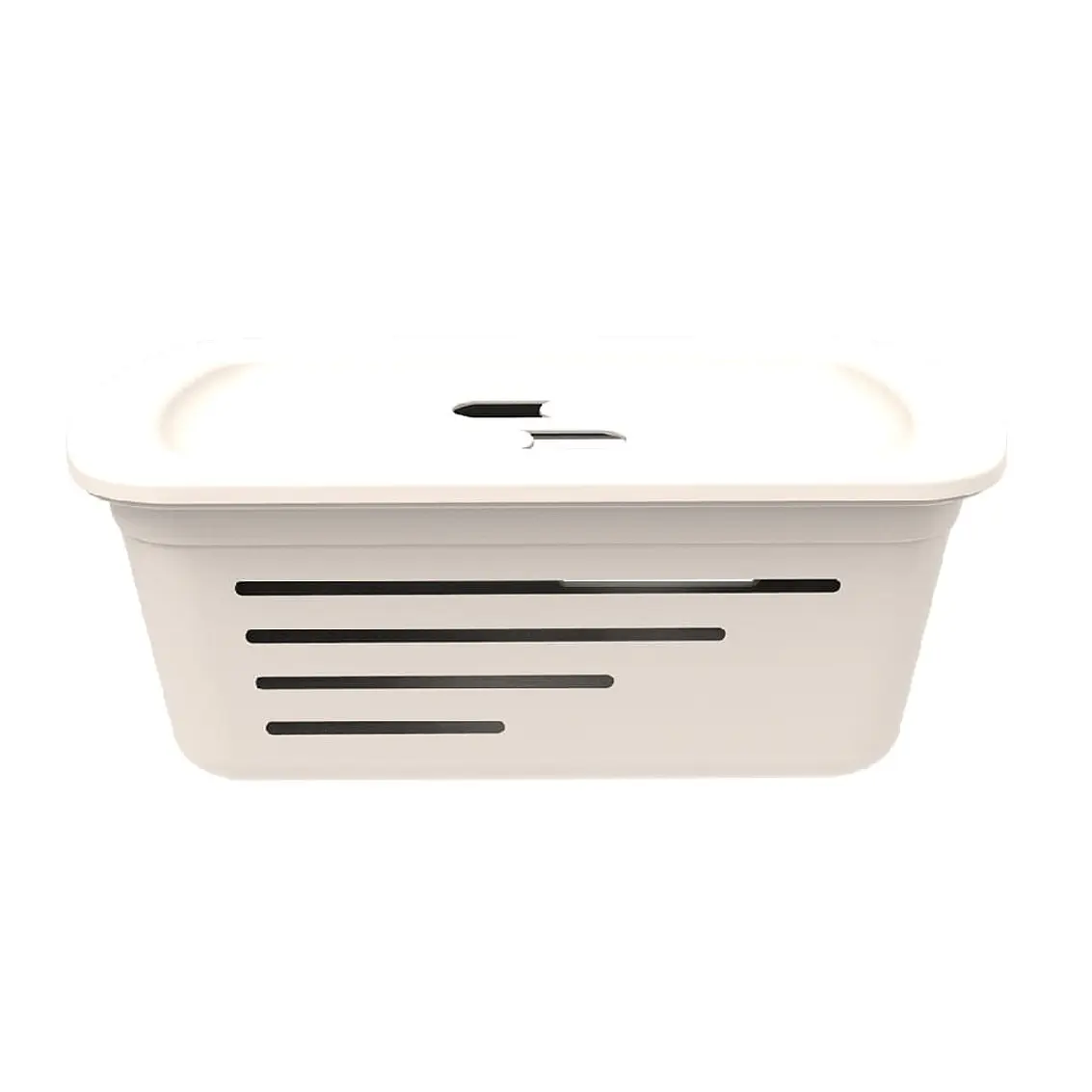 Canasta Organizadora 5L Beige Con Tapa 1