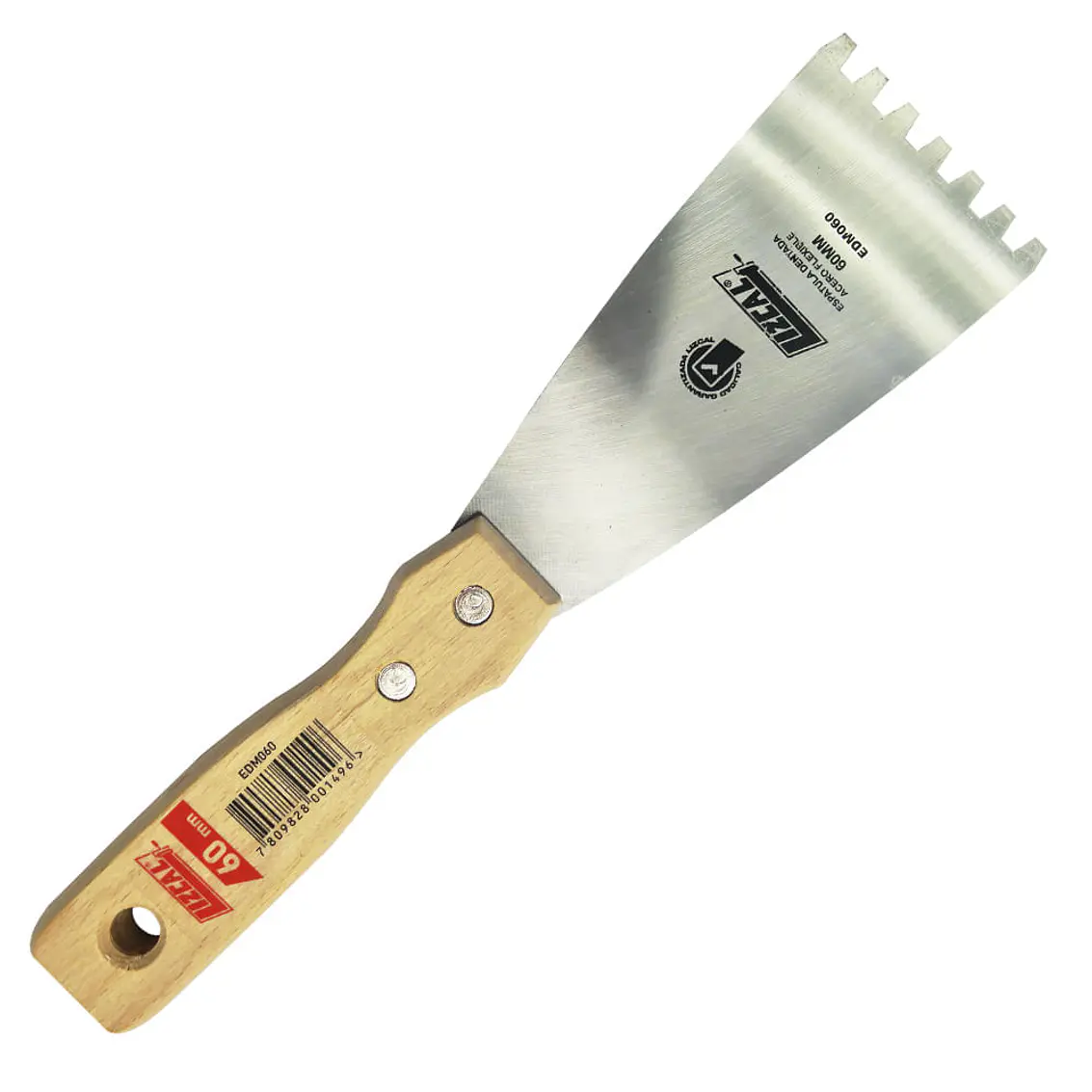 Espatula Metal Dentada 60Mm 1