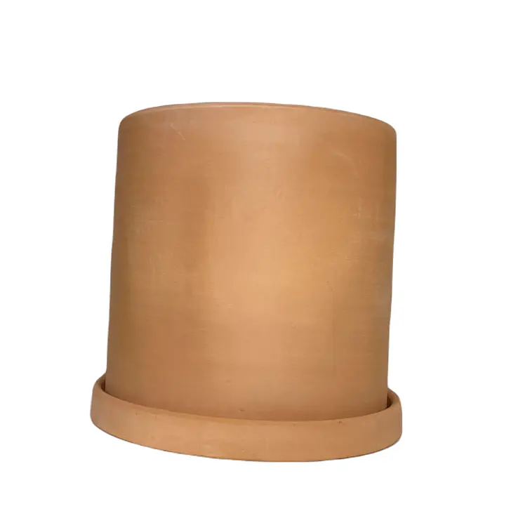 Macetero 18X18 Cilindro Terracota Con Plato 1