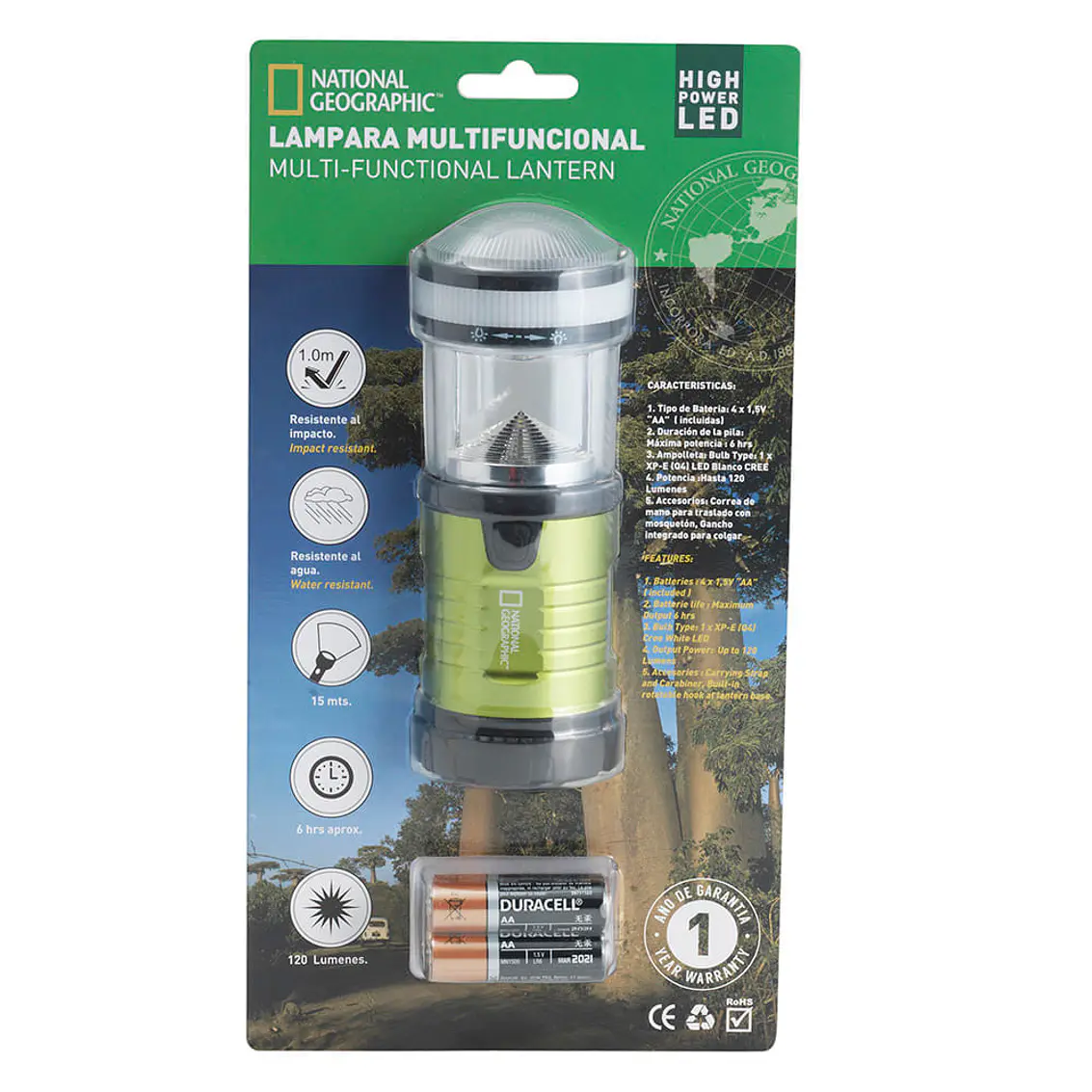 Lampara Portatil Verde Camping 1