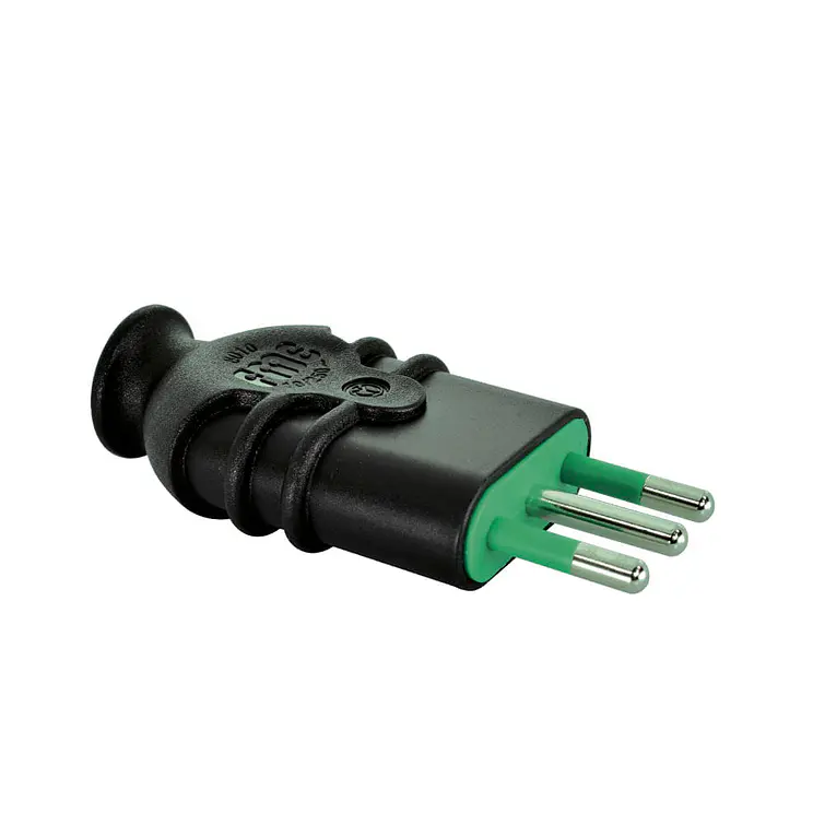 Enchufe Macho 10A 2P+T Negro 1