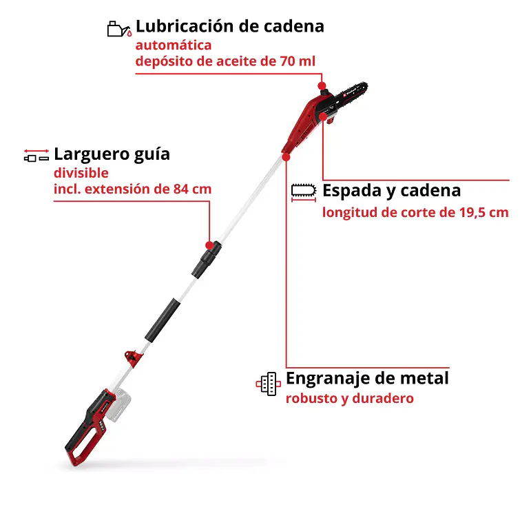 Podador De Altura Inalambrico 18 V S/Car S/Bat 4