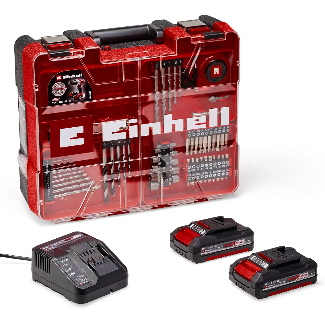 Taladro Inalambrico Einhell Te-Cd 18/2 Li+ Accesorios + 2 Bateria 2.0 Ah 2