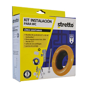 Kit Instalacion Wc Llave Angular Acero Inox