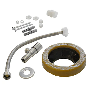 Kit Instalacion Wc Llave Angular Acero Inox