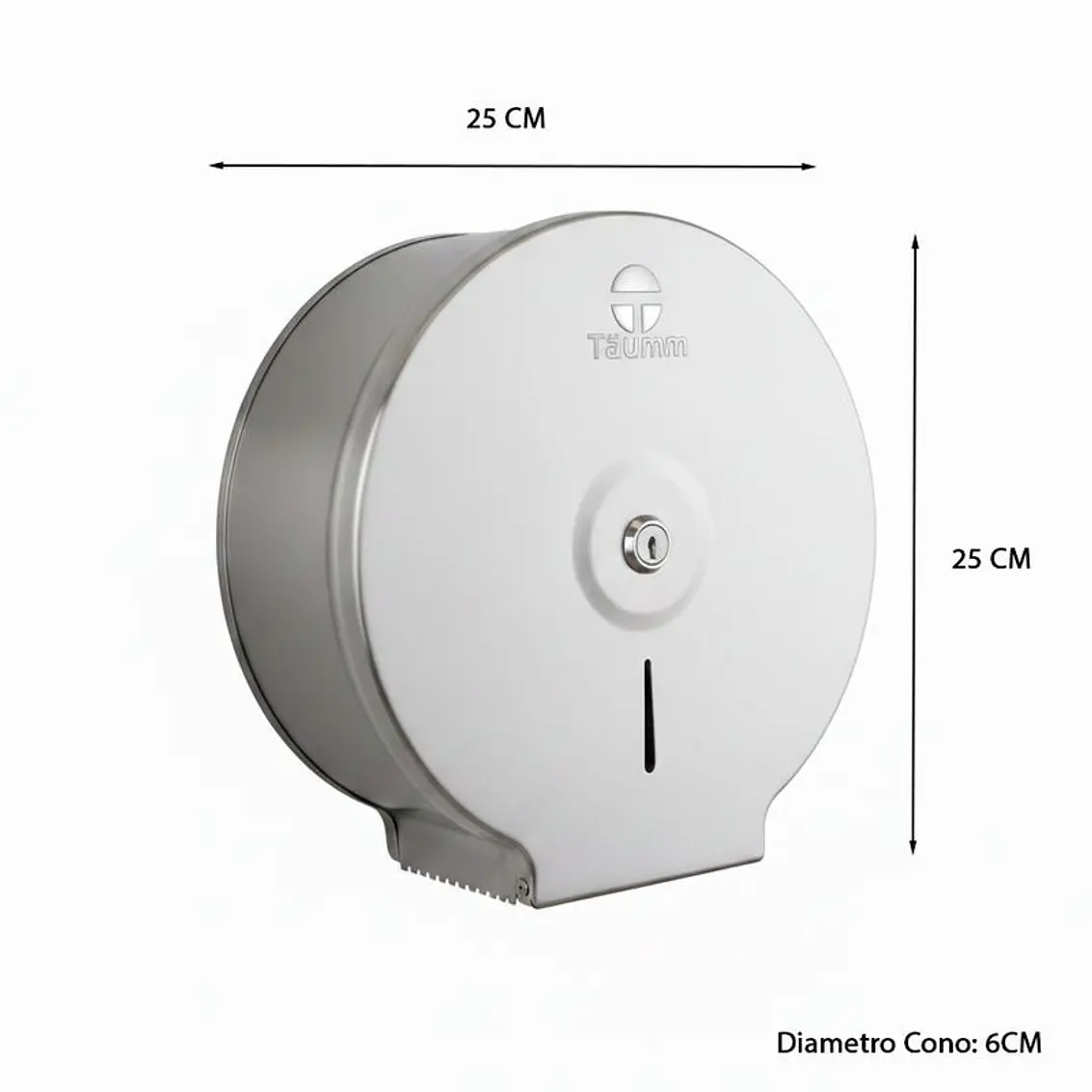 Dispensador Papel Wc Industrial Acero Inox. 304 Con Llave 5