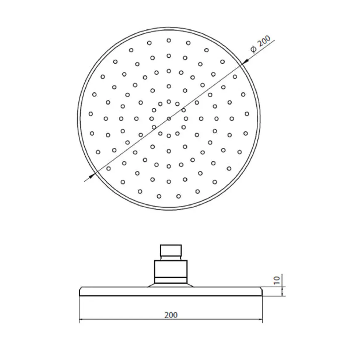 Plato Ducha Circular 20 Cms Cromo Negro 3