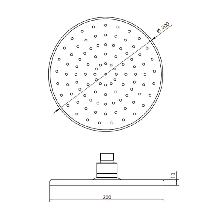 Plato Ducha Circular 20 Cms Cromo Negro 3