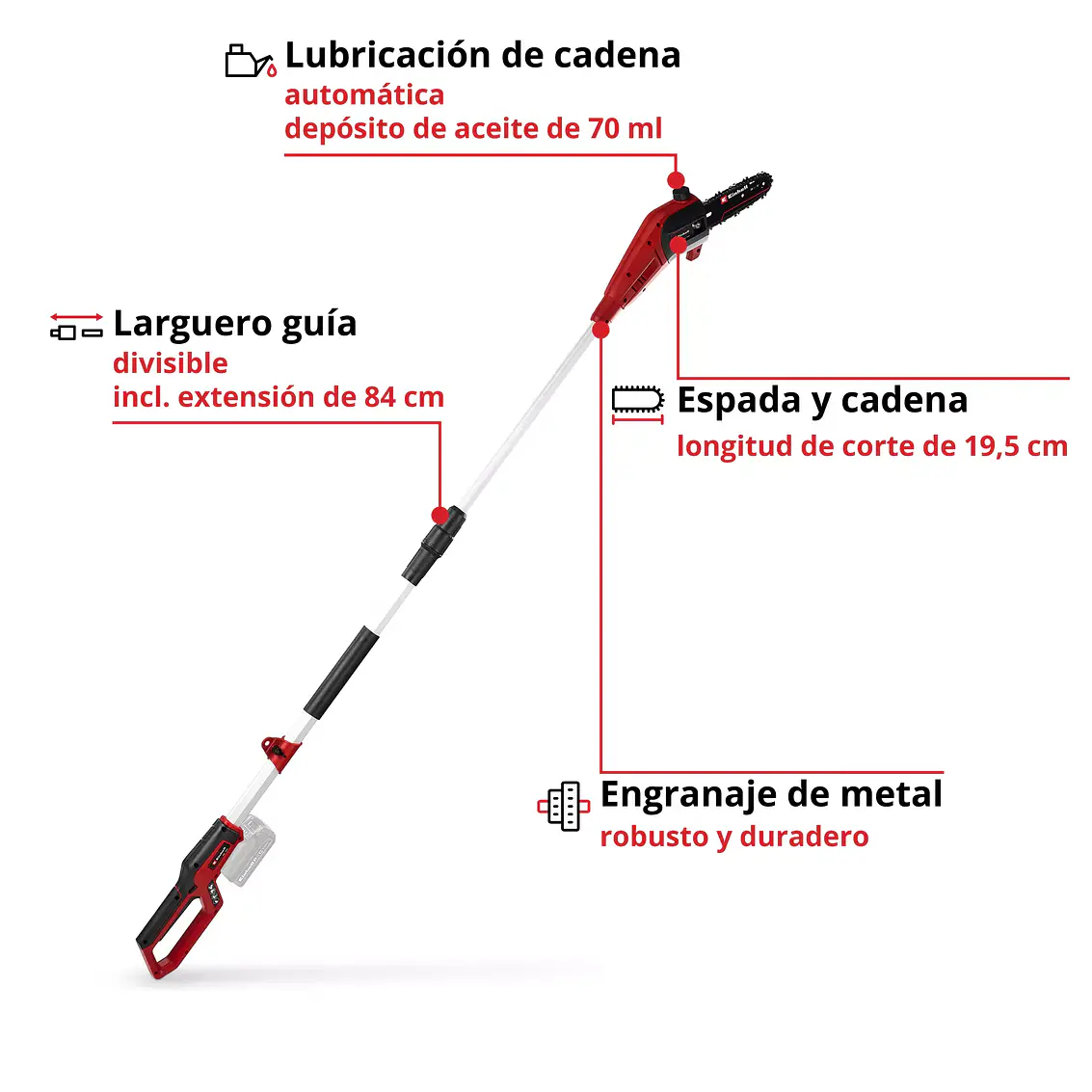 Podador De Altura Inalambrico 18 V S/Car S/Bat 4