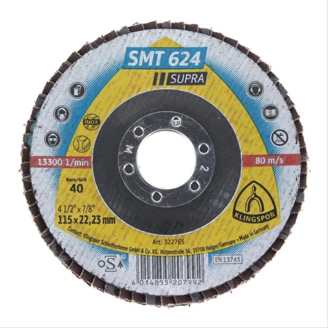 Disco Laminado 4,5 G.40 Smt624 115X22,23 (322765)  Klingspor 2