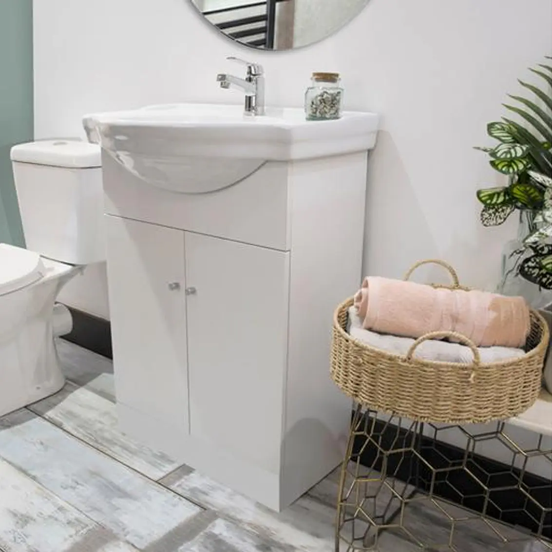 Kit Mueble Marie 50 Blanco + Cubierta Blanche 80X50 4