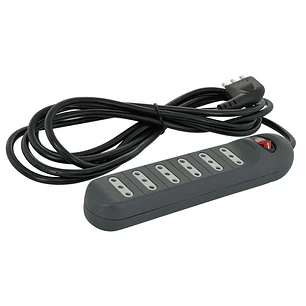Alargador Multiple Negro 6T 3 Mts C/Interruptor