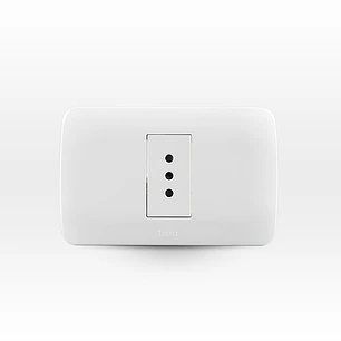Placa Enchufe Simple 10A 250V Blanco Armado