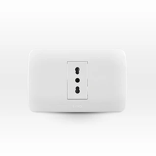 Placa Enchufe Simple 10/16A 250V Blanco Armado