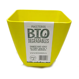 Macetero Bio Cuadrado Amarillo