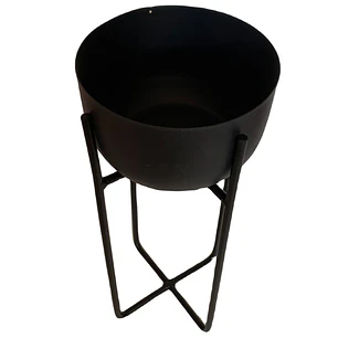 Macetero Con Pedestal M Grafito 14X36Cm