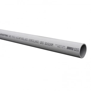 Tubo Pvc-U Sanit. Gris 75Mm. 6 Mt