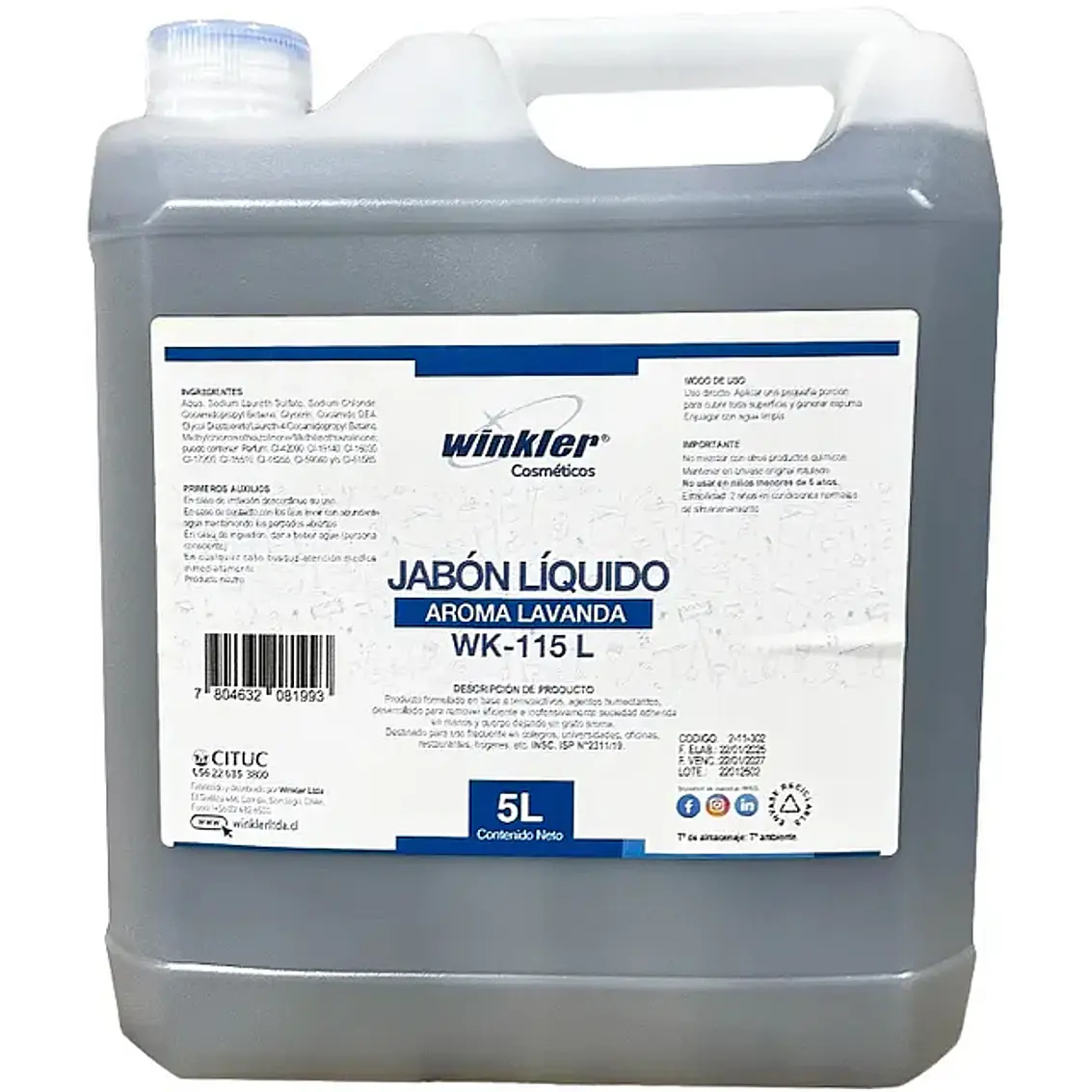 Jabon Liquido Para Tocador Lavanda 5L 1