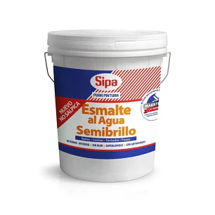 Esmalte Al Agua Sipa Tineta 4Gl Semibrillo  B/ P