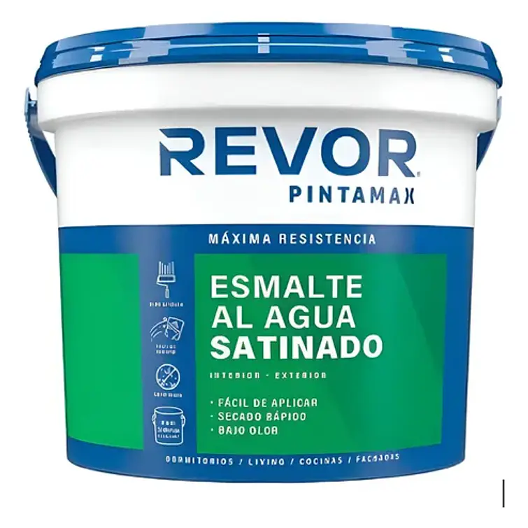 Esmalte Al Agua Satinado Pintamax Revor Base A 4Gl 1