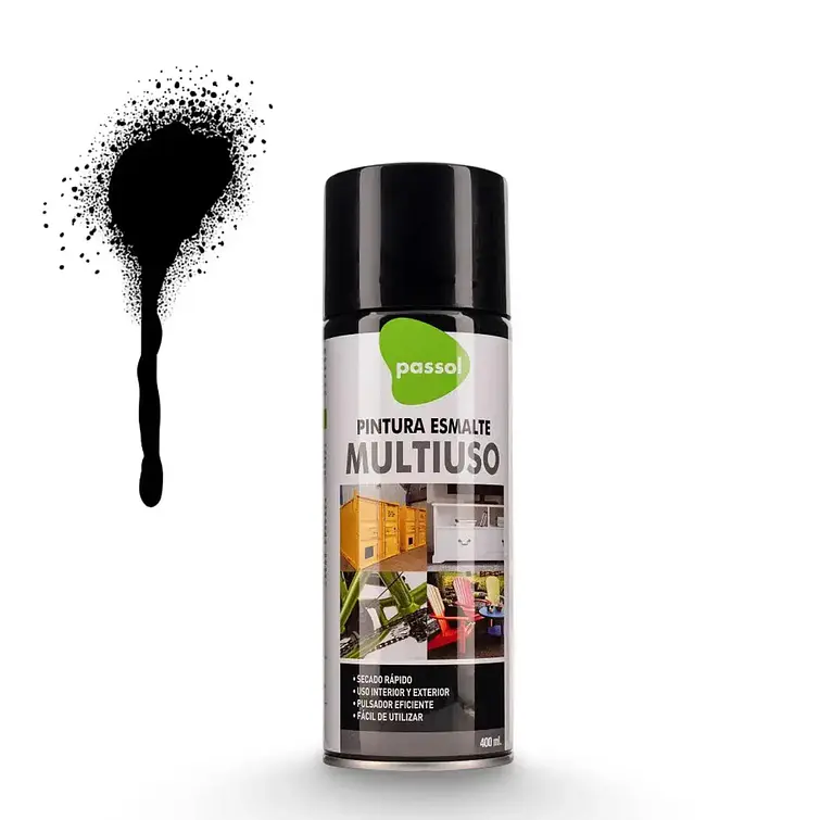 Esmalte Spray Passol Negro S/R 400 Ml 2