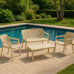 Juego De Terraza Malaga Beige