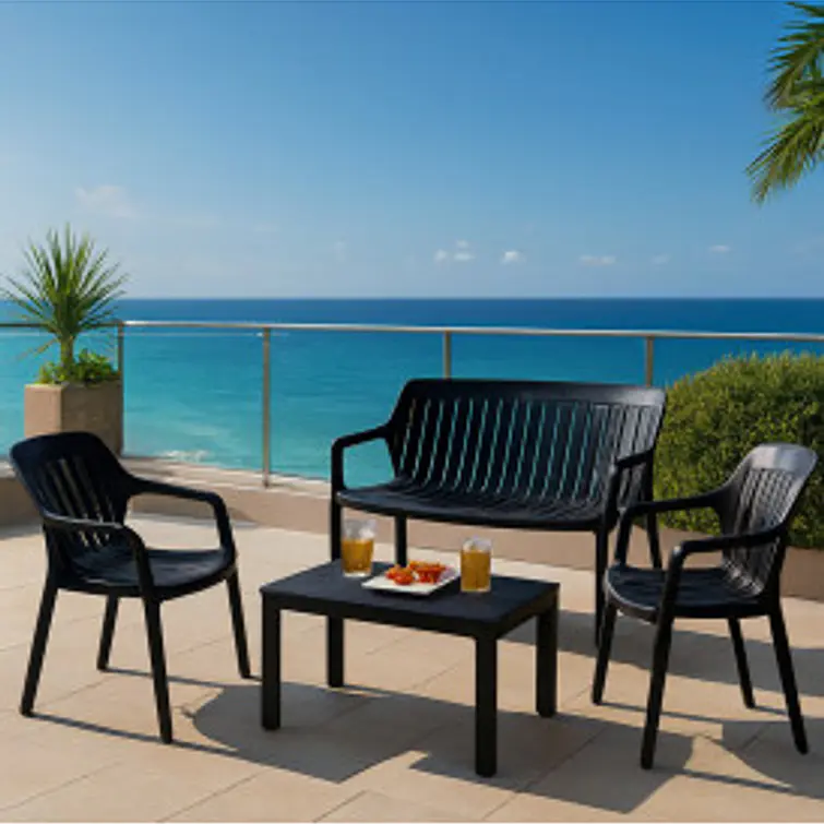 Juego De Terraza Malaga Negro 1
