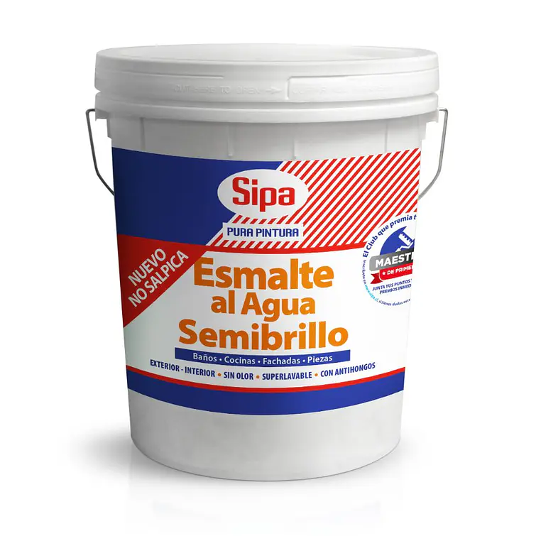 Esmalte Al Agua Sipa S/Brillo. Blanco 4Gl [Sipa] 1