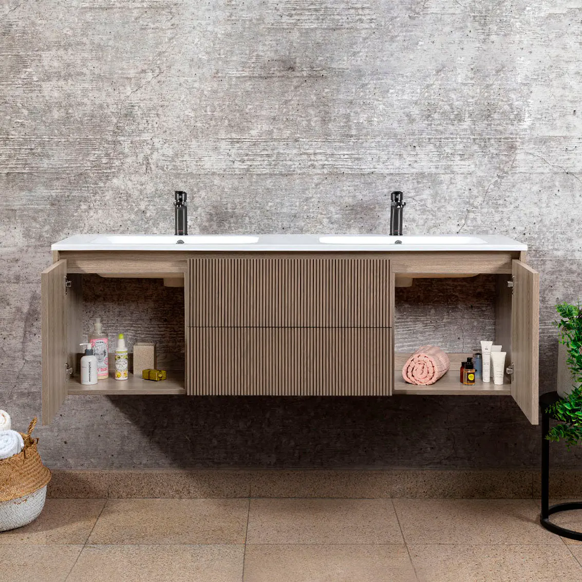 Kit Mueble Sophie 120X46 Color Lenga + Cubierta 4
