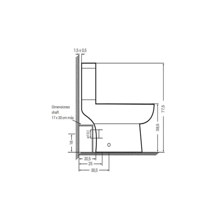 Toilet 2P Cadiz C/Asto Soft Close Multidescarga S/Conector 6
