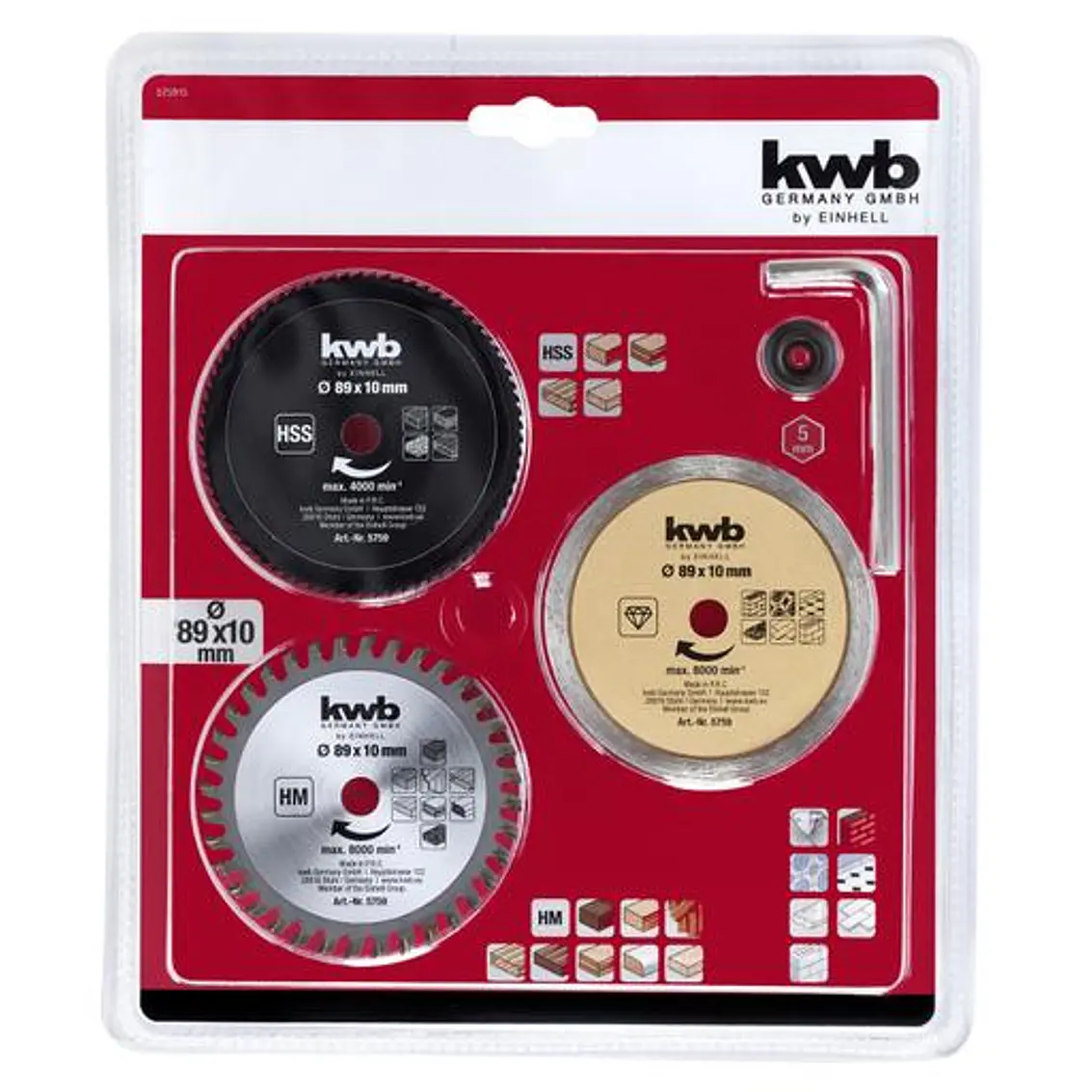 Kit Mini Hojas Sierra Circular Einhell 5-Ple 1