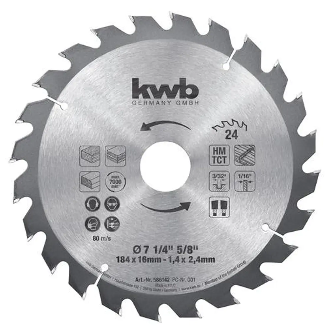 Disco Sierra Einhell 7 1/4” - 24D 1