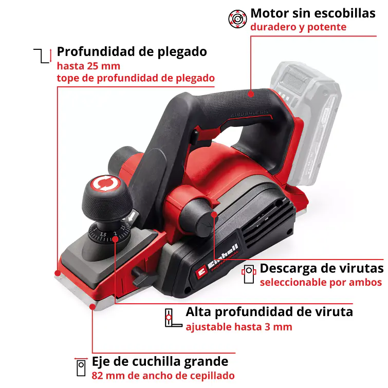 Cepillo Inalámbrico Einhell -- 18 V - 82 Mm 4